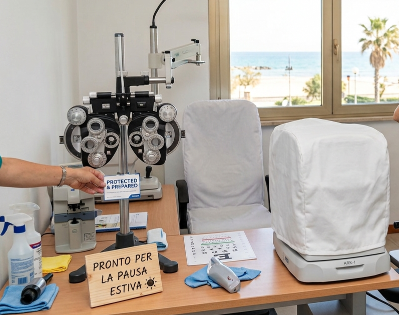 Guida pratica: come preparare e proteggere la strumentazione del tuo studio oculistico prima della pausa estiva